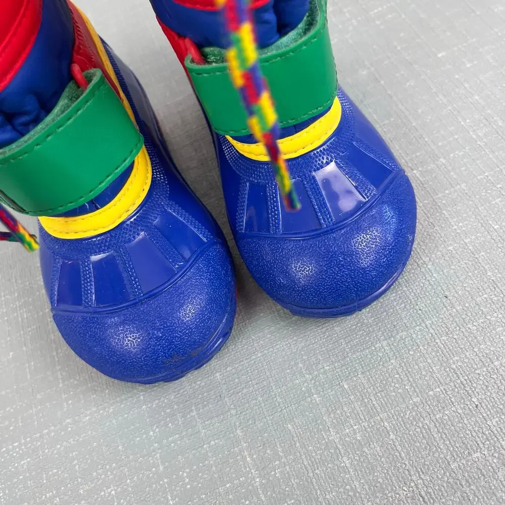 Vintage Crayola Color Block Winter Snow Boots Toddler 5